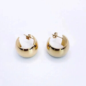 Chunky Flat Bold Wide Hoops | 18K Gold Plated